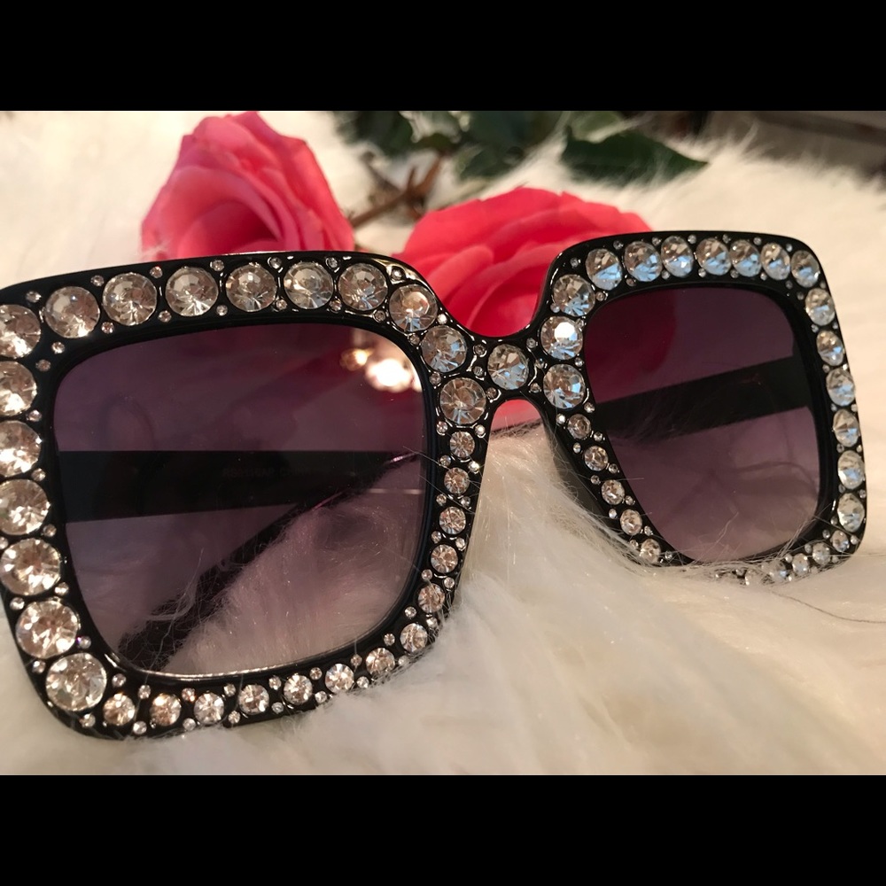 Black Crystal Sunglasses